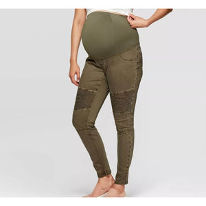 Isabel Maternity by Ingrid Crossover Panel Utility Jeggings in Olive